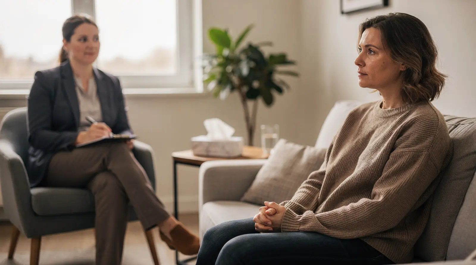 Therapists are trained to address both past and current mental health conditions